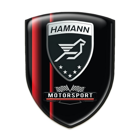 Hamann 3D Gel Emblem Black Red Base Motorsport Edition 