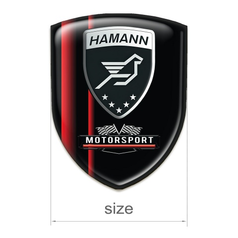 Hamann 3D Gel Emblem Black Red Base Motorsport Edition 