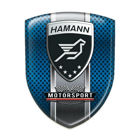 Hamann Logo Emblem Blue Perforated Base Motorsport Style 