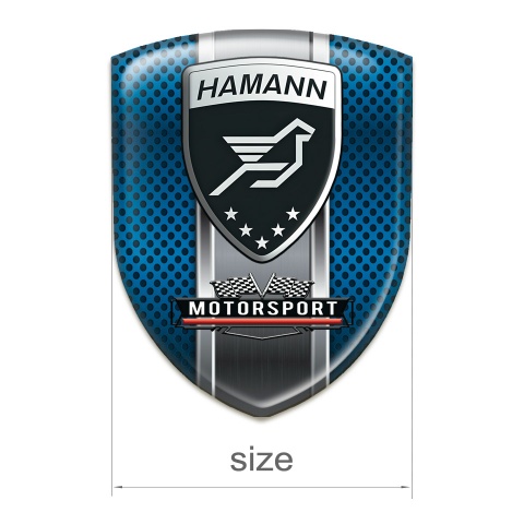 Hamann Logo Emblem Blue Perforated Base Motorsport Style 