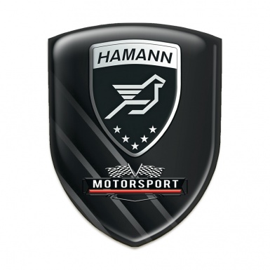 Hamann Silicone Emblem Black with Diagonal Grey Lines Decoration 