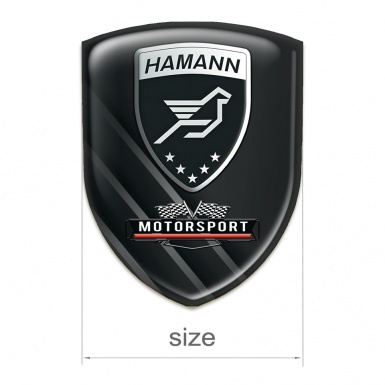Hamann Silicone Emblem Black with Diagonal Grey Lines Decoration 