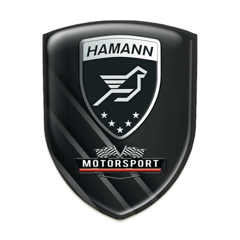 Hamann Silicone Emblem Black with Diagonal Grey Lines Decoration 