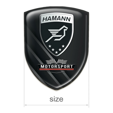 Hamann Silicone Emblem Black with Diagonal Grey Lines Decoration 