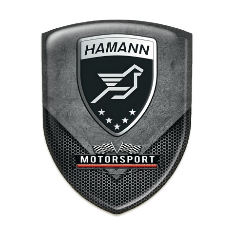 Hamann Self Adhesive Car logo Emblem Scratched Plate with Dark Grid effect 