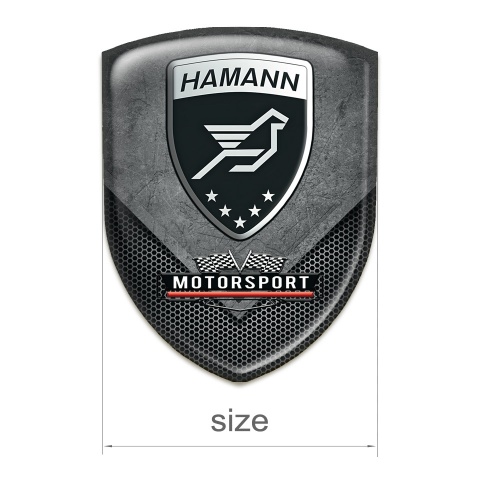 Hamann Self Adhesive Car logo Emblem Scratched Plate with Dark Grid effect 