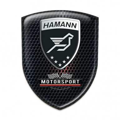 Hamann Auto Emblem Perforated Black base with Shadow Logo Effect 