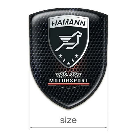 Hamann Auto Emblem Perforated Black base with Shadow Logo Effect 