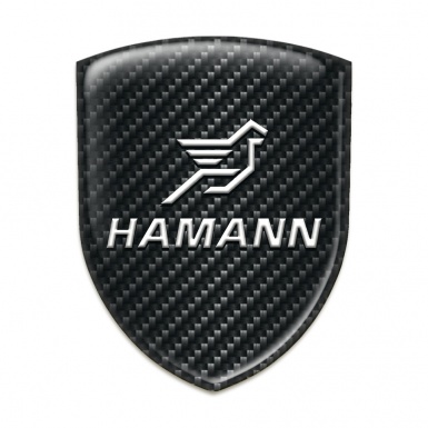 Hamann Auto Emblem Black Fibers Base White Logo 