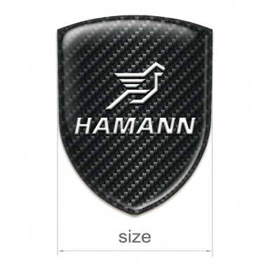 Hamann Auto Emblem Black Fibers Base White Logo 