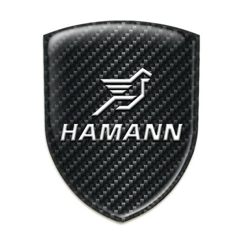 Hamann Auto Emblem Black Fibers Base White Logo 