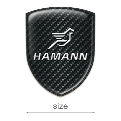 Hamann Auto Emblem Black Fibers Base White Logo 