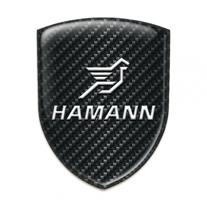 Hamann Auto Emblem Black Fibers Base White Logo 