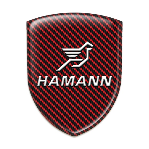 Hamann Emblem Badge Logo Red Carbon with White Logo 