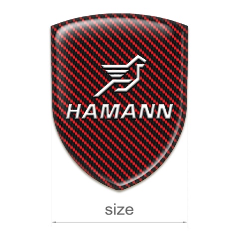 Hamann Emblem Badge Logo Red Carbon with White Logo 