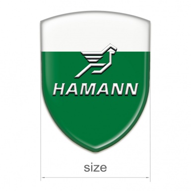 Hamann Self Adhesive Emblem Logo Green White Base White Logo 