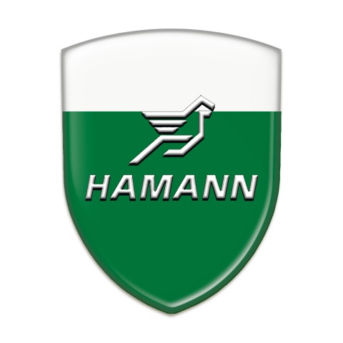 Hamann Self Adhesive Emblem Logo Green White Base White Logo 