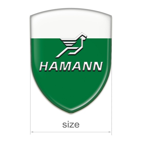Hamann Self Adhesive Emblem Logo Green White Base White Logo 