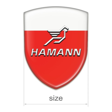Hamann Domed Emblem Red White base White Logo 
