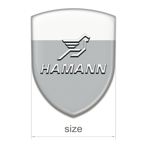 Hamann 3D Gel Emblem Grey White Base Classic Logo 
