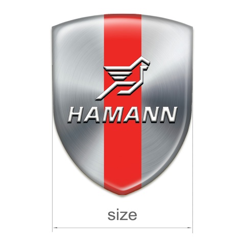 Hamann Tuning Badge Silver with Red Ribbon Pattern 