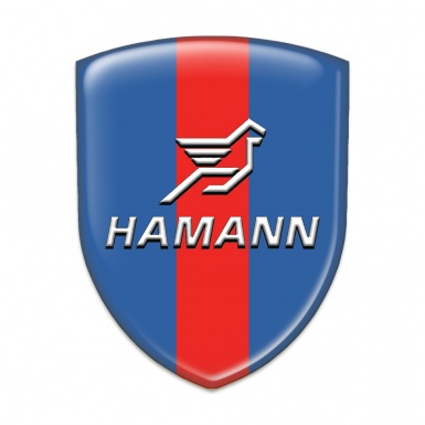 Hamann Car Accessories Badge Blue with Red Ribbon Pattern 