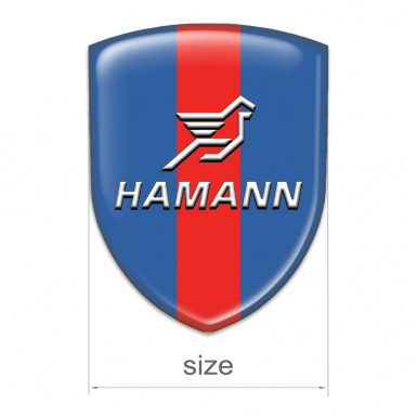 Hamann Car Accessories Badge Blue with Red Ribbon Pattern 
