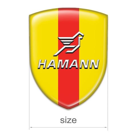 Hamann Self Adhesive Car logo Emblem Yellow with Red Ribbon Pattern 