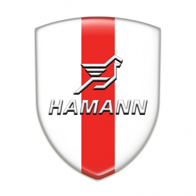 Hamann Car Interior Badge White with Red Ribbon Pattern 