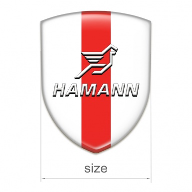Hamann Car Interior Badge White with Red Ribbon Pattern 