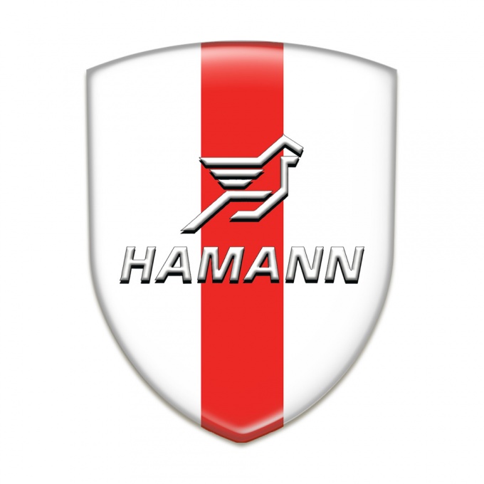 Hamann Car Interior Badge White with Red Ribbon Pattern 