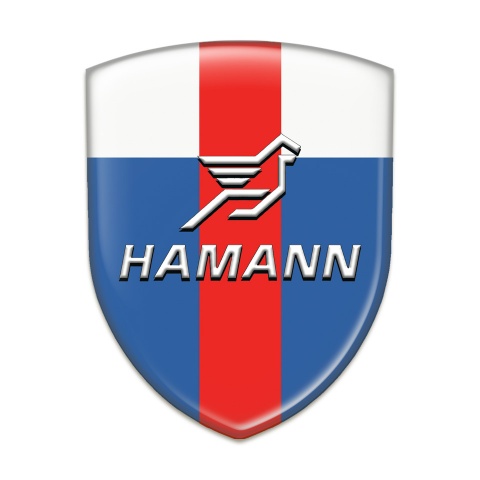 Hamann Silicone Badge Blue White with Red Ribbon Pattern 
