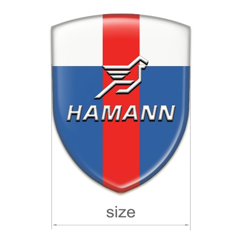 Hamann Silicone Badge Blue White with Red Ribbon Pattern 