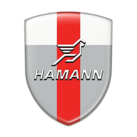 Hamann Auto Emblem Grey White with Red Ribbon Pattern 