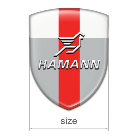Hamann Auto Emblem Grey White with Red Ribbon Pattern 