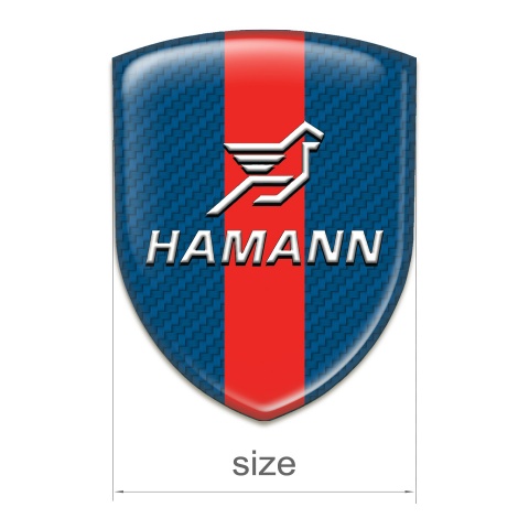 Hamann Emblem Badge Logo Navy Blue Carbon with Red Ribbon pattern 