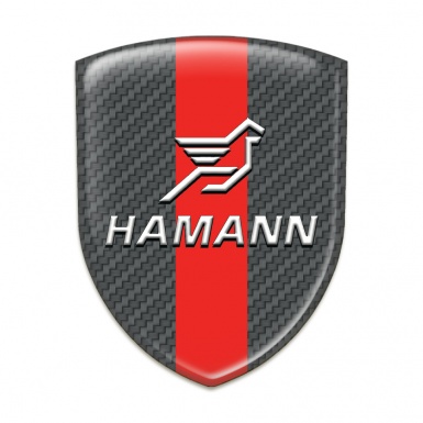 Hamann Logo Emblem Dark Grey Carbon with Red Band Pattern 