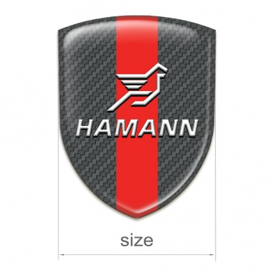 Hamann Logo Emblem Dark Grey Carbon with Red Band Pattern 