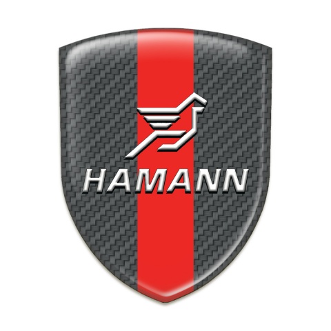 Hamann Logo Emblem Dark Grey Carbon with Red Band Pattern 