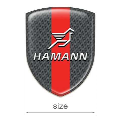 Hamann Logo Emblem Dark Grey Carbon with Red Band Pattern 