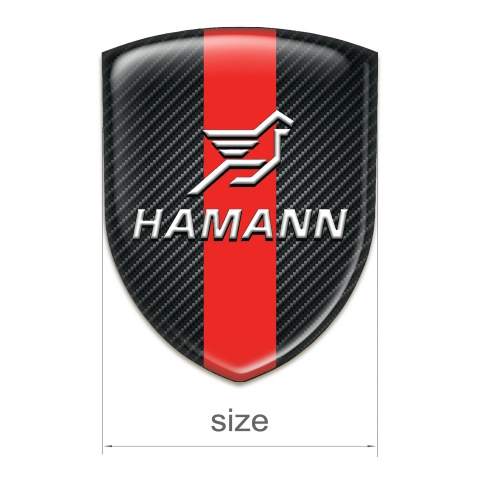 Hamann Self Adhesive Emblem Logo Black Fibers with Red Band Pattern 