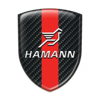 Hamann Domed Emblem Black Carbon with Red Band Pattern 