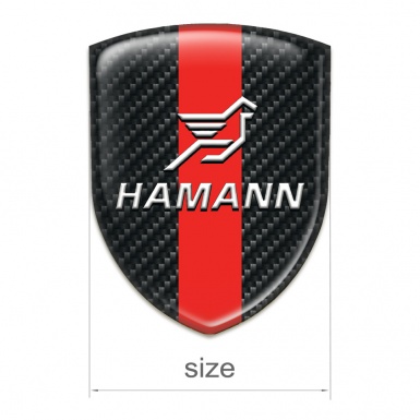 Hamann Domed Emblem Black Carbon with Red Band Pattern 