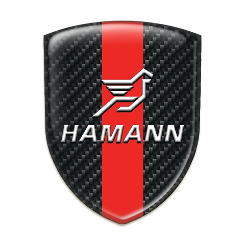 Hamann Domed Emblem Black Carbon with Red Band Pattern 