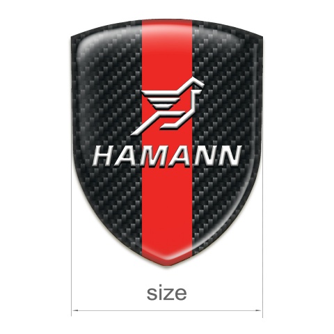 Hamann Domed Emblem Black Carbon with Red Band Pattern 