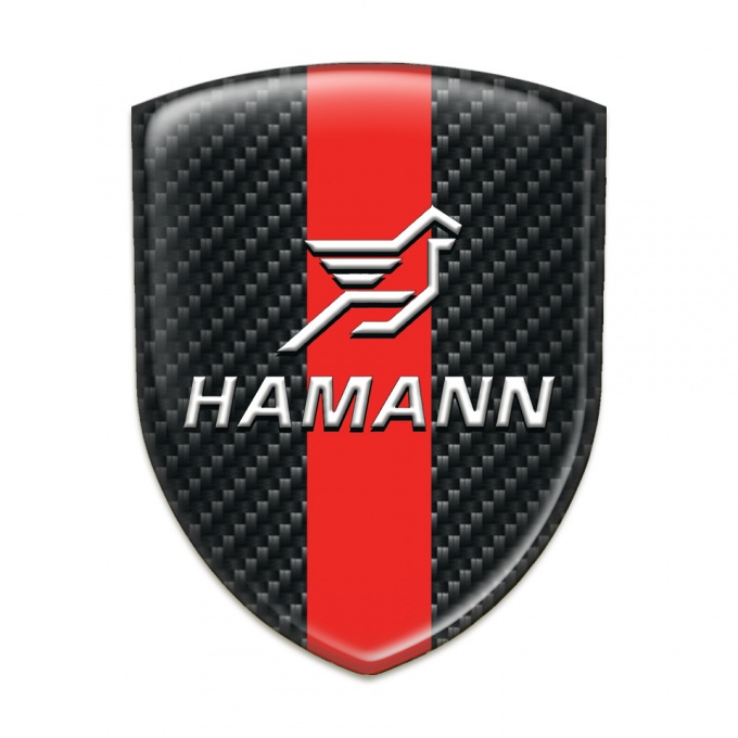 Hamann Domed Emblem Black Carbon with Red Band Pattern 