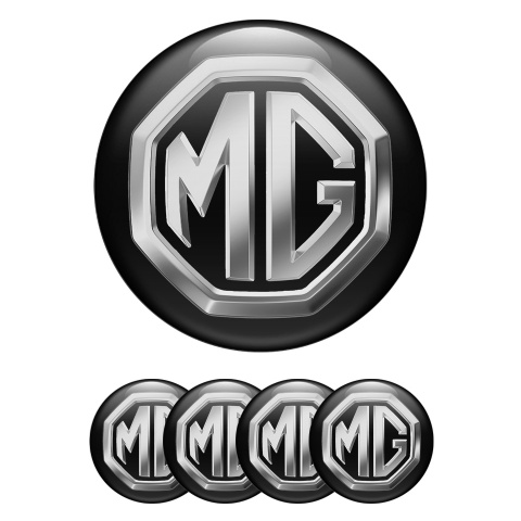MG Stickers Silicone for Wheel Center Caps Black 3D Logo