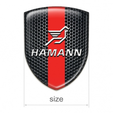 Hamann 3D Gel Emblem Perforated Steel with Red Band pattern