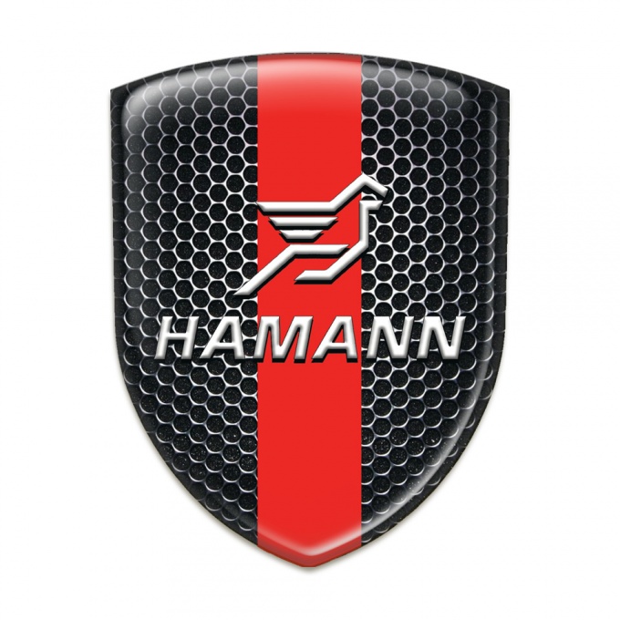 Hamann 3D Gel Emblem Perforated Steel with Red Band pattern