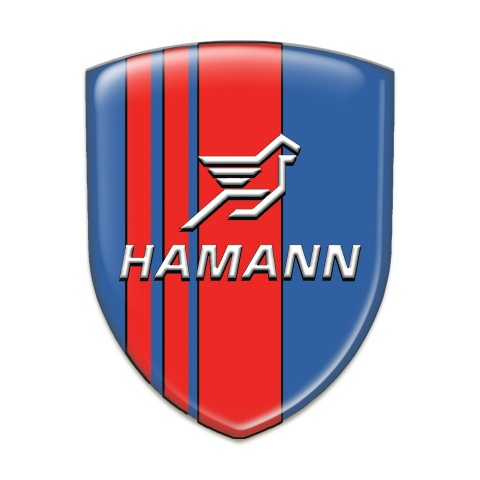 Hamann Self Adhesive Car logo Emblem Blue with Red Tapes pattern 